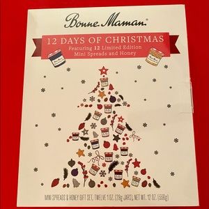 BONNE MAMAN 12 Days of Christmas Limited Edition Mini Fruit Spreads & Honey HTF
